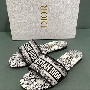 Christian Dior Black and White Slides